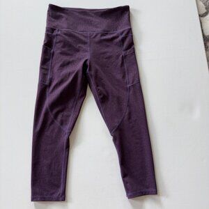 Zyia women's Size 6-8 Cropped Purple Leggings Pockets Activewear Yoga Pilates Gy